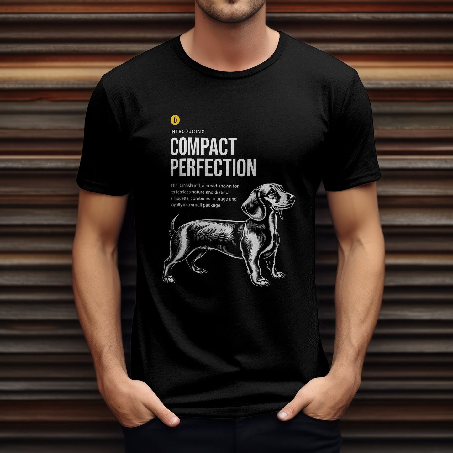 Dackel T-Shirt mit Spruch »Compact Perfection« unisex - Baba Customs®