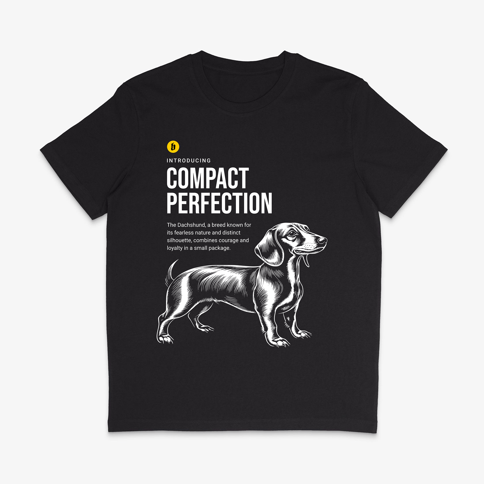 Dackel T-Shirt mit Spruch »Compact Perfection« unisex - Baba Customs®