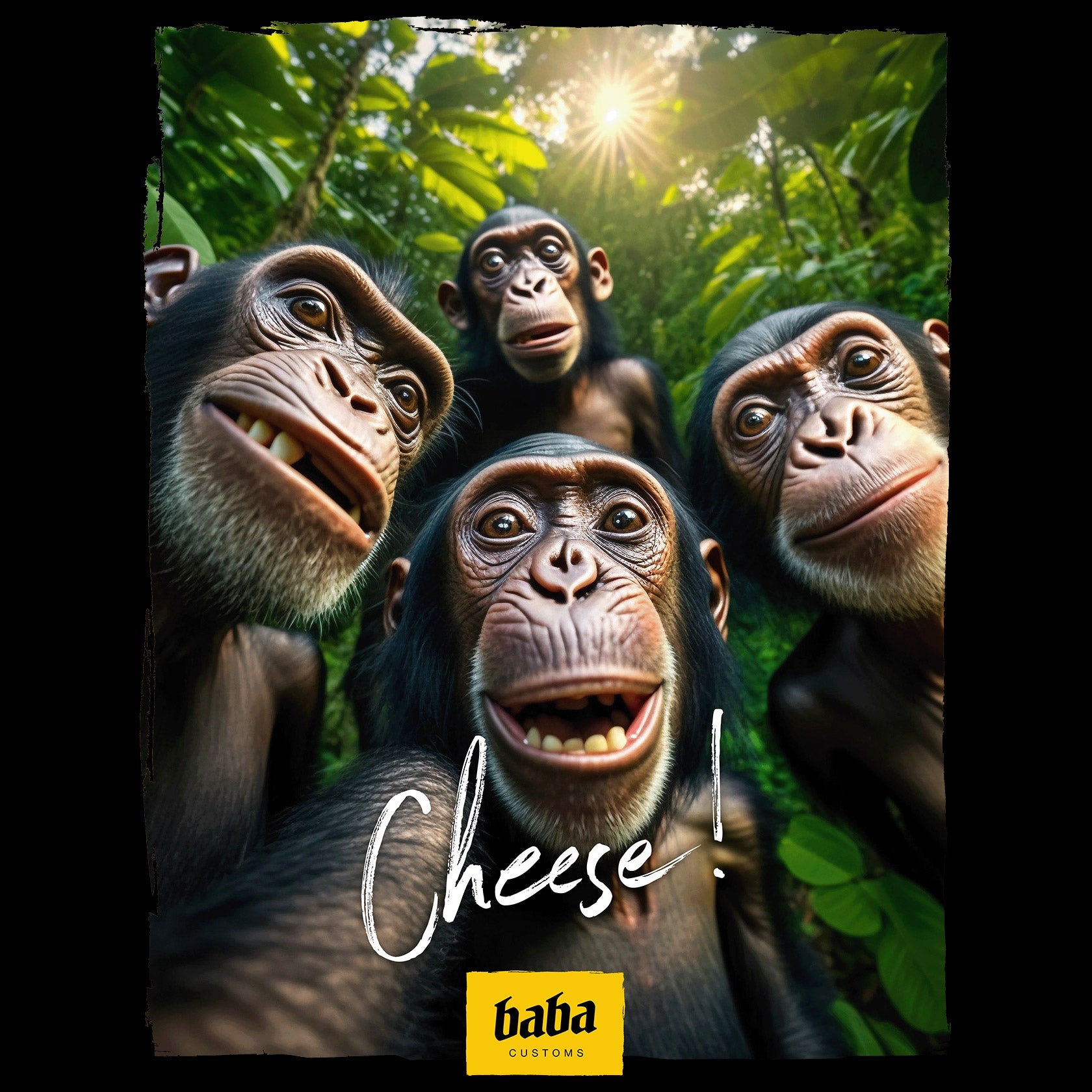 Organic T-Shirt »Cheese! Chimps« unisex - Baba Customs®