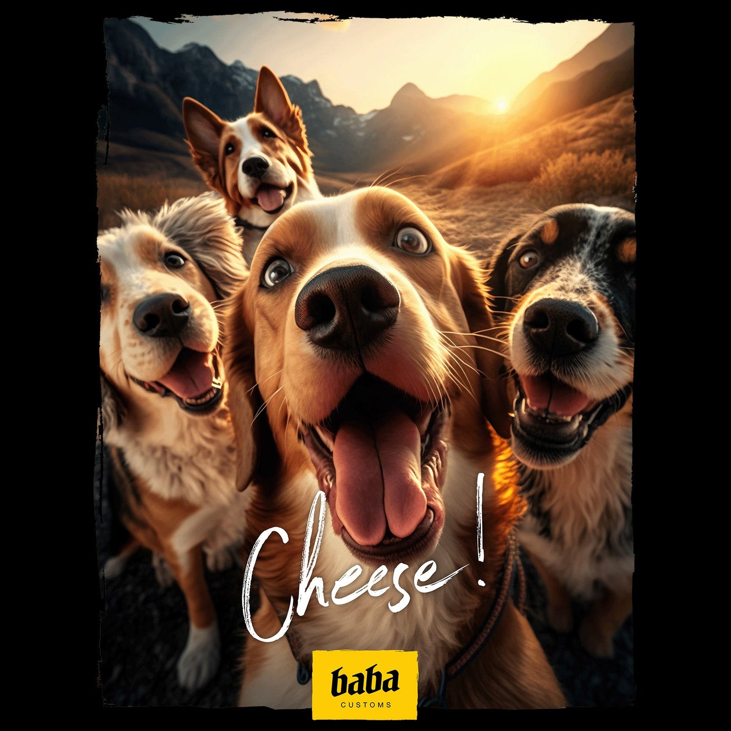 Organic T-Shirt »Cheese! Dogs« unisex - Baba Customs®