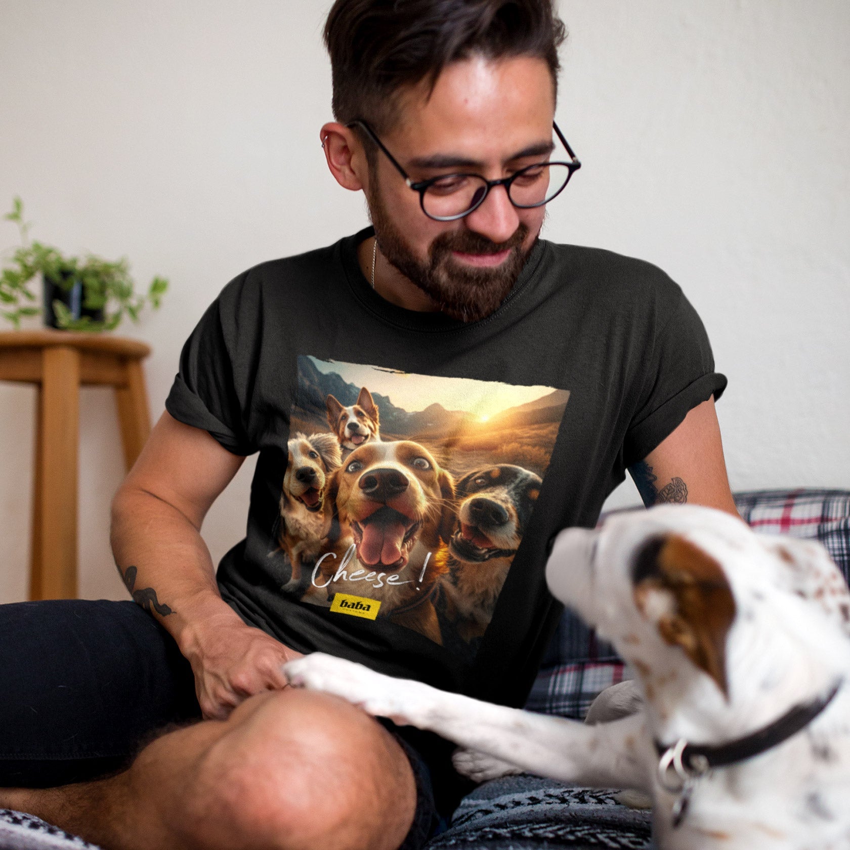 Organic T-Shirt »Cheese! Dogs« unisex - Baba Customs®